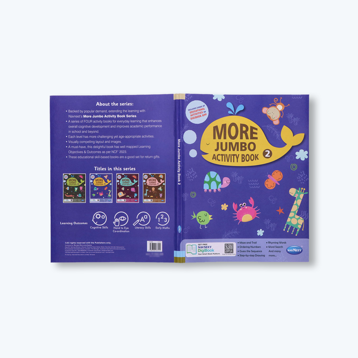 Navneet More Jumbo Activity Book 2- Fun Activities for Kids- Maze and trail, Rhyming Words, Ordering Numbers, Word Search, Guess the Sequence, Step-by-step Drawing