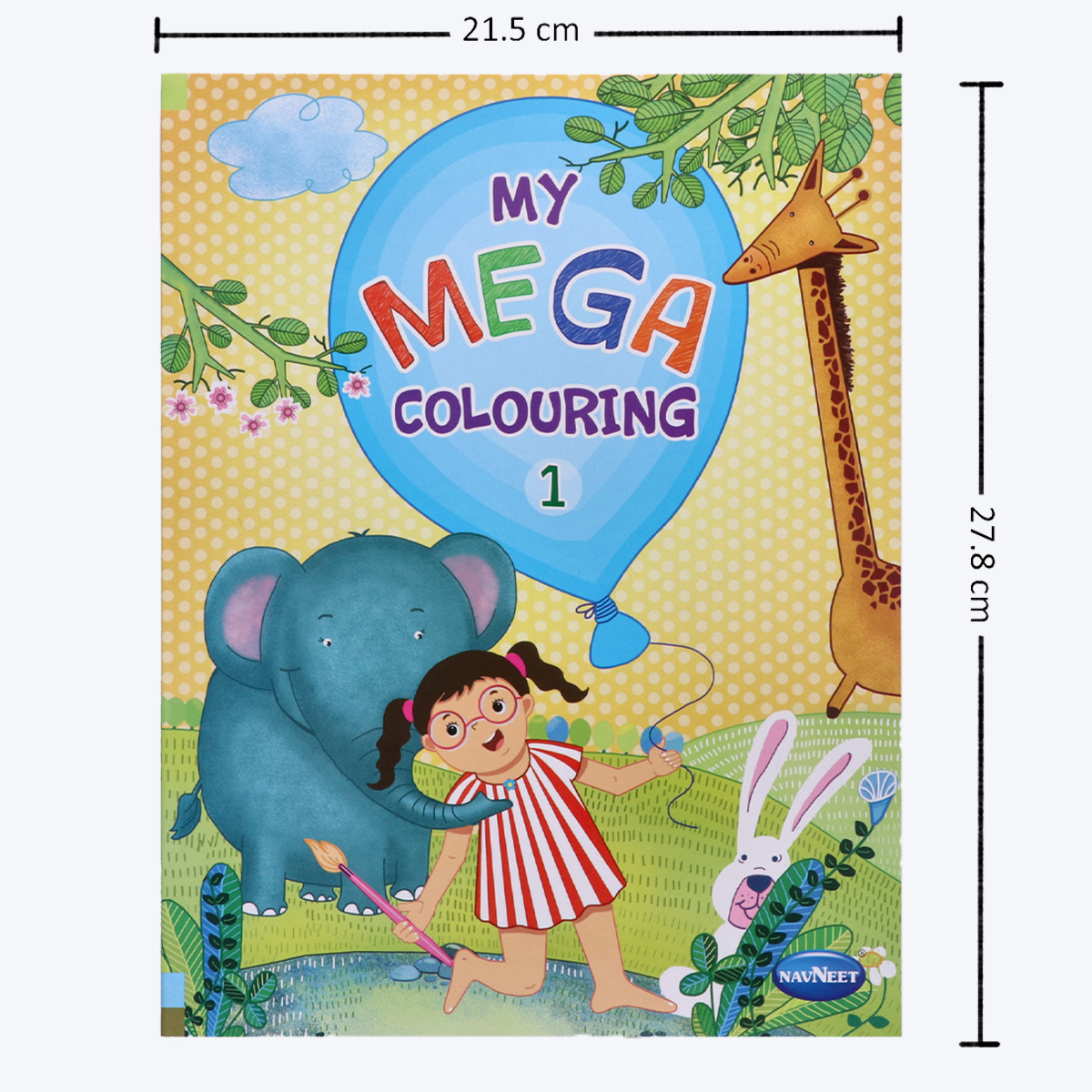 Navneet My Mega Colouring Book 1- Easy and Fun colouring pages for Kids, Preschool, and Kindergarten - Simple and Big Colouring book for toddlers - Creative colouring book