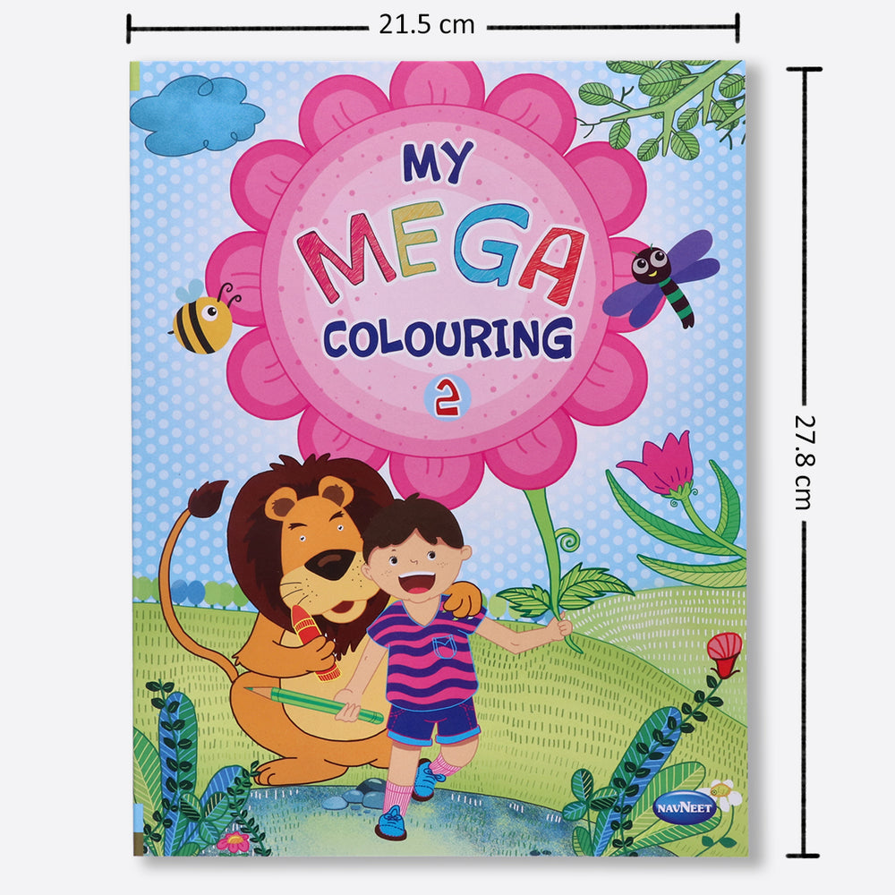 Navneet My Mega Colouring Book 2 - Easy and Fun colouring pages for Kids, Preschool, and Kindergarten - Simple and Big Colouring book for toddlers - Creative colouring book
