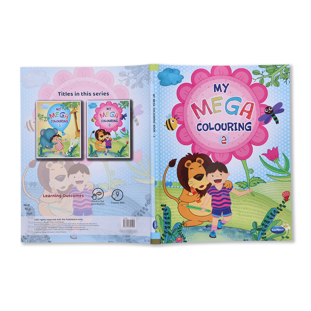 Navneet My Mega Colouring Book 2 - Easy and Fun colouring pages for Kids, Preschool, and Kindergarten - Simple and Big Colouring book for toddlers - Creative colouring book