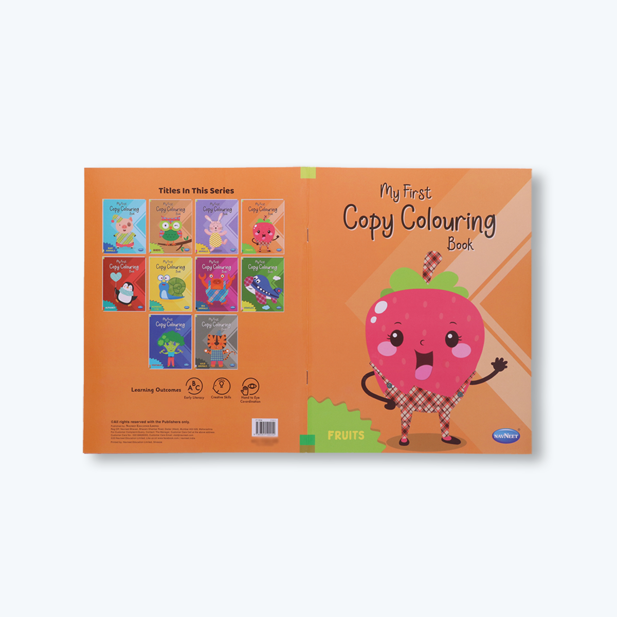 Navneet My First Copy Colouring Pack- Set of 10 books- Themes- Alphabet, Numbers 1 to 10, Birds, Baby Animals, Pet Animals, Wild Animals, Sea Animals, Fruits, Vegetables and Vehicles- 150+ pages