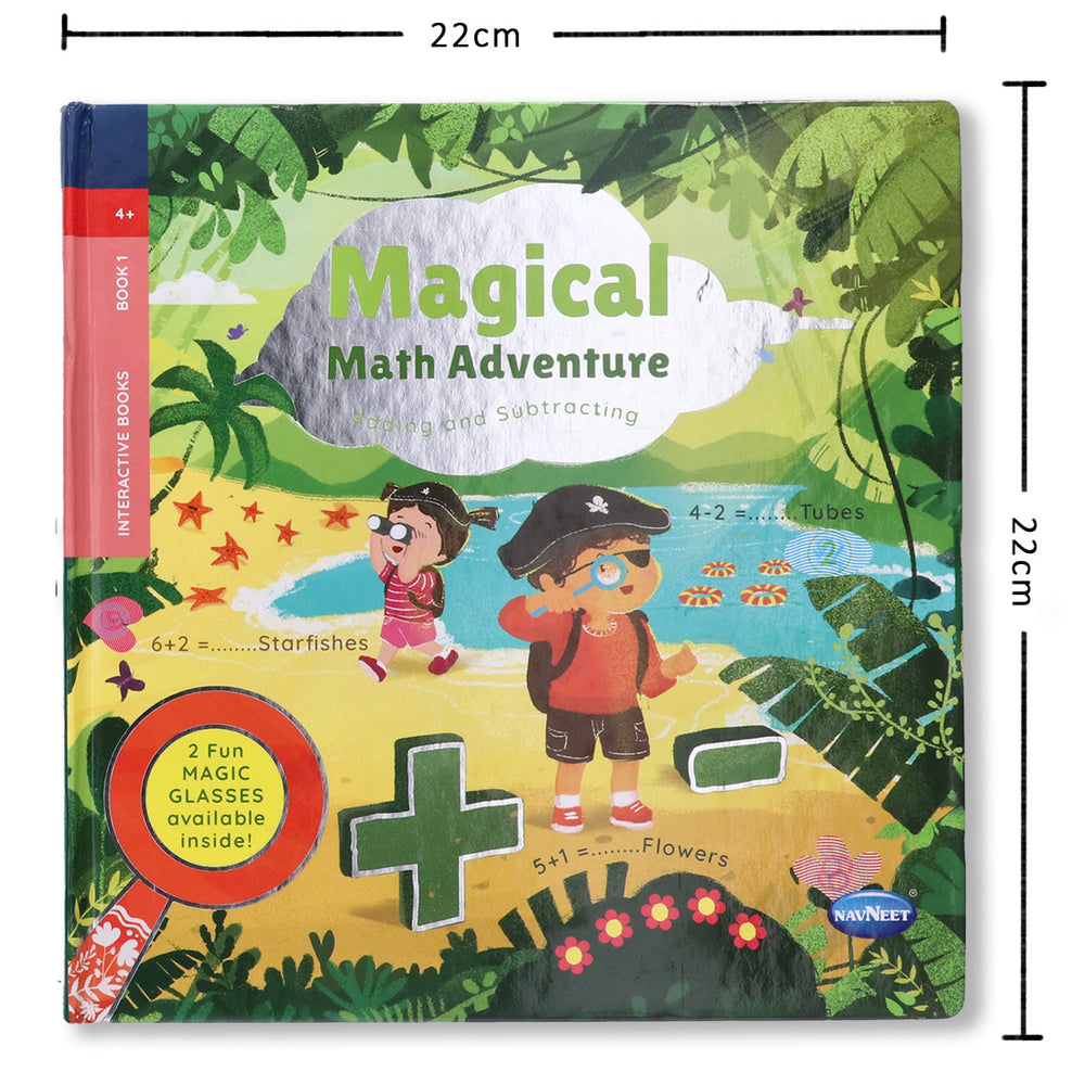 Navneet Magical Math Adventure Adding and Subtracting for Kids- Innovative Book with Magic Glass- Best Selling Math Book- Learning concepts- Birthday Gift for Children