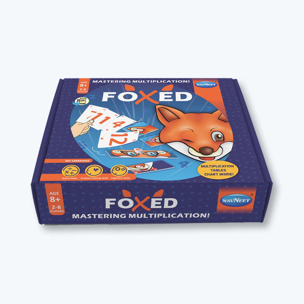 Navneet Foxed Board Games- Mastering Multiplication ÃƒÂ¢Ã¢â€šÂ¬Ã¢â‚¬Å“ Bestselling Educational Maths game, Gift for age 8 & up, Problem solving, Strategy, Multiplication table chart, Family fun