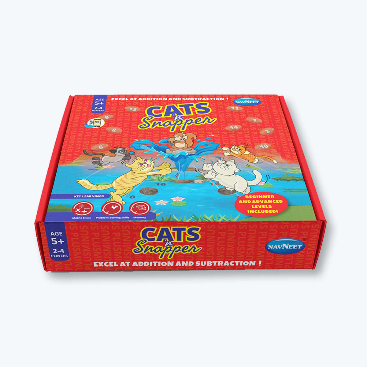 Navneet Cats N' Snapper Board Game - Practice addition & subtraction - Best Educational family Game ÃƒÂ¢Ã¢â€šÂ¬Ã¢â‚¬Å“ Gift for Age 5 & up ÃƒÂ¢Ã¢â€šÂ¬Ã¢â‚¬Å“ Foundational Math game - Mental Maths learning
