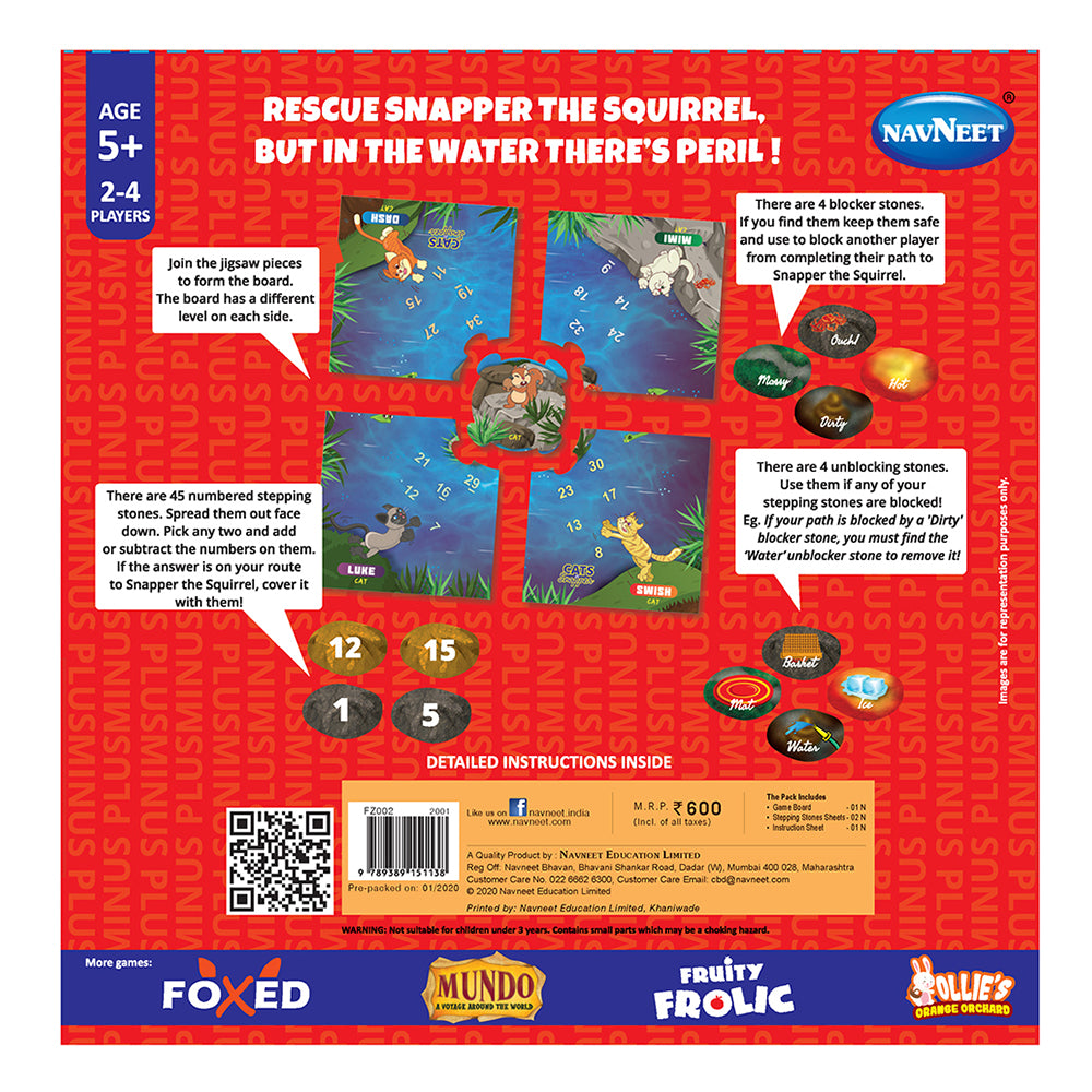 Navneet Cats N' Snapper Board Game - Practice addition & subtraction - Best Educational family Game ÃƒÂ¢Ã¢â€šÂ¬Ã¢â‚¬Å“ Gift for Age 5 & up ÃƒÂ¢Ã¢â€šÂ¬Ã¢â‚¬Å“ Foundational Math game - Mental Maths learning