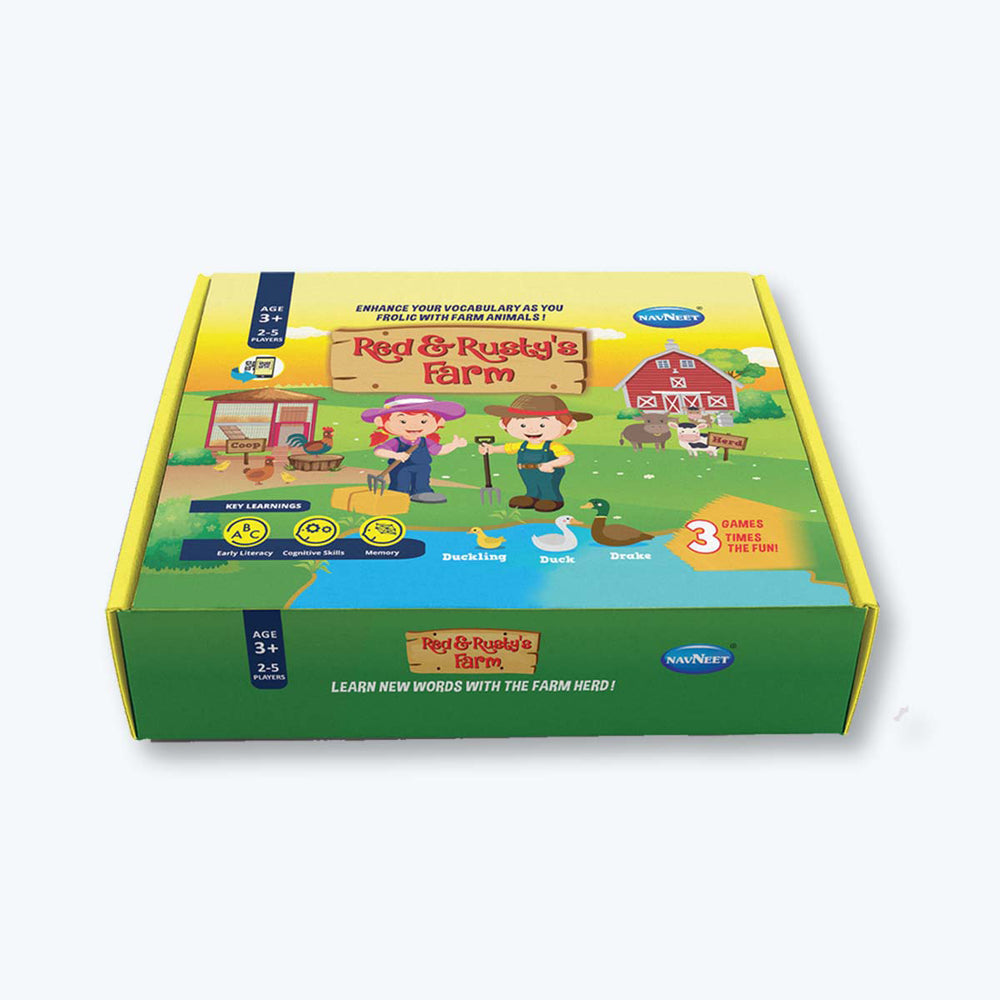 Navneet Red and Rusty's Farm Board Games- Collective nouns- Age 3 & up- Birthday Gift - Educational Grammar game- Animal world - Foundational Literacy skill - Family fun