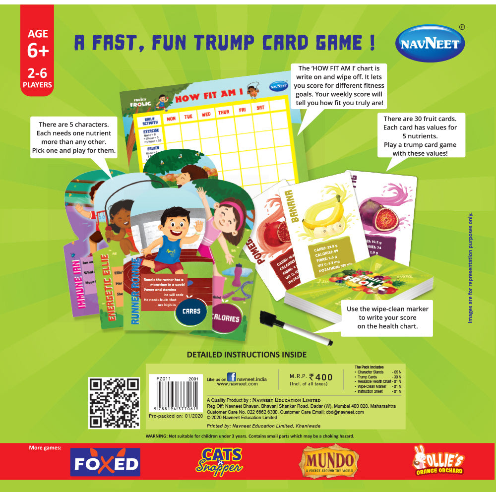 Navneet Fruity Frolic Board Games- Children's Early Learning- Best Educational Game- Healthy food habits - Food groups & nutrition- Gift for Age 6 & up- Daily food chart
