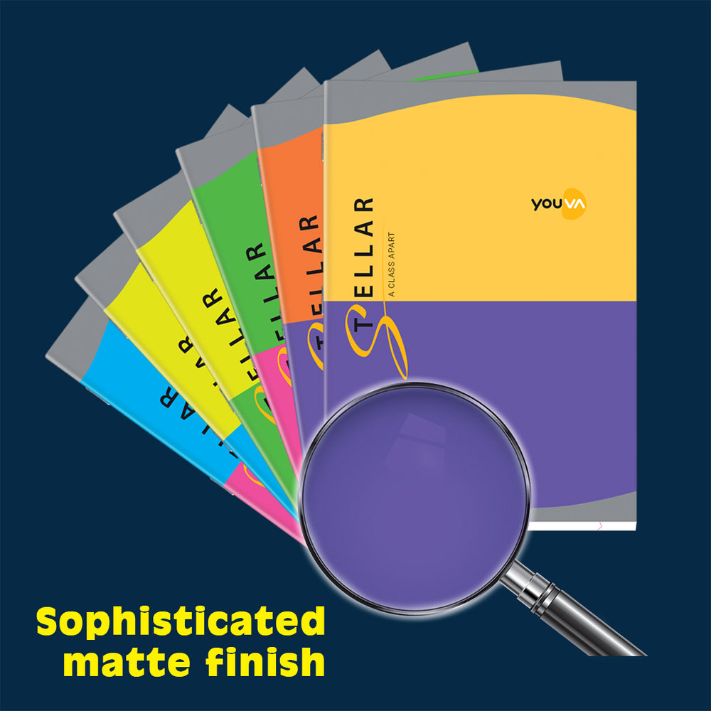 Youva Stellar, Soft Bound Long Book, A4 Size 21x29.7 cm, Unruled, 324 Pages for students by Navneet  Pack Of 1