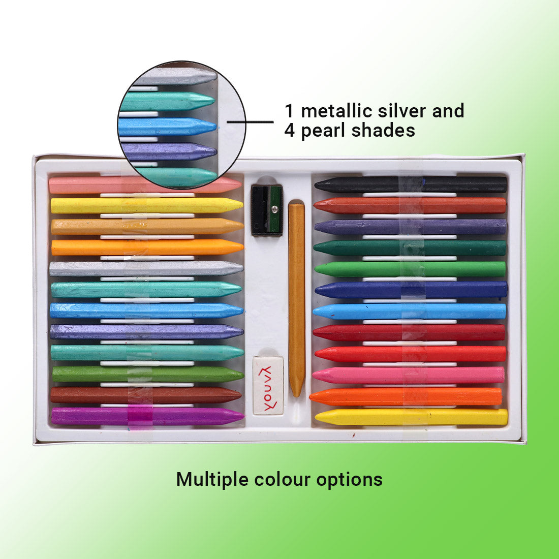Navneet Youva | Premium Plastic Crayons | Pack of 25