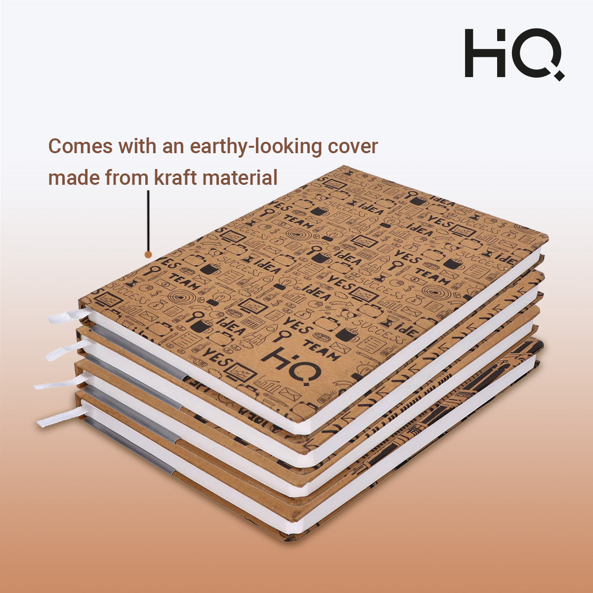 HQ KRAFT Notebook|Size A5|14.8cm X 21 cm|192 Pages | Single Line|For College Students by Navneet