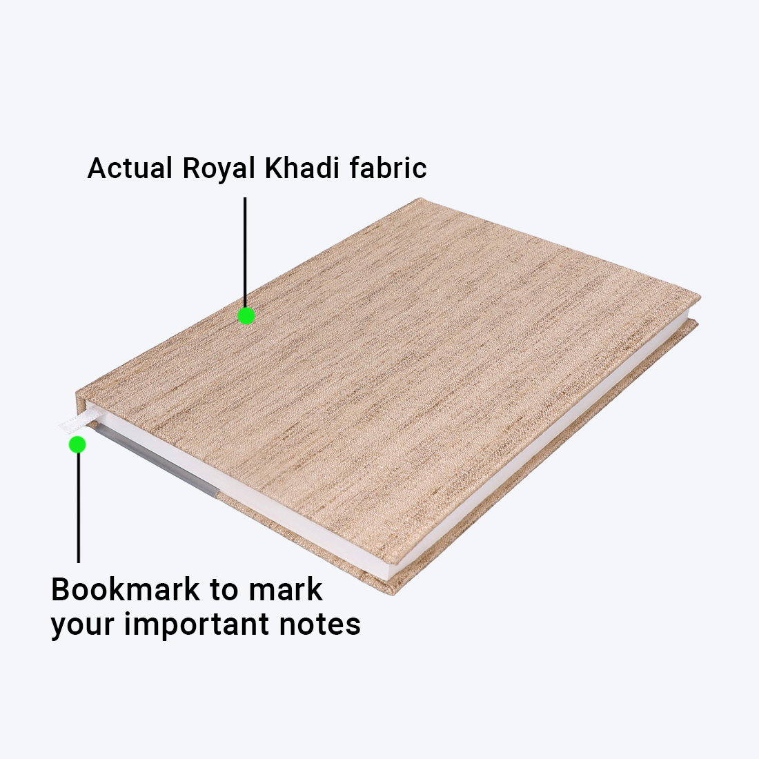 Navneet HQ | Khadi | Actual Khadi fabric cover| Premium colours| Case bound Notebook | Office / Personal stationery | Single Line | A5 Size - 14.8 x 21 CM  | 192 Pages