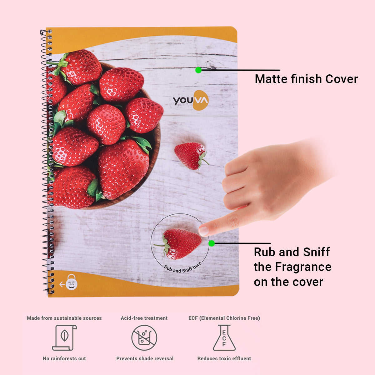 Navneet Youva | Fragrance | Spiral Long book with Fragrance for students and executives | Spiral Bound with safety lock | A4 size - 21 x 29.7 cm | Single Line | 172 Pages | Pack of 1
