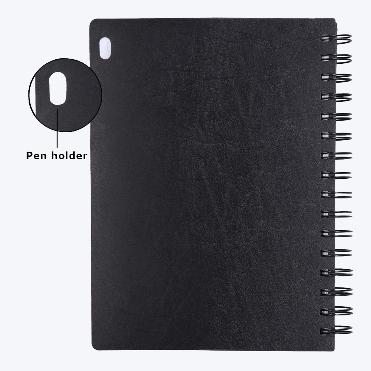 Navneet HQ | 5-Subject Book - Black with PP cover | For office and personal use | Wiro / Spiral Bound | Single Line | A5 Size - 14.8 cm x 21 cm | 300 Pages | Pack of 1