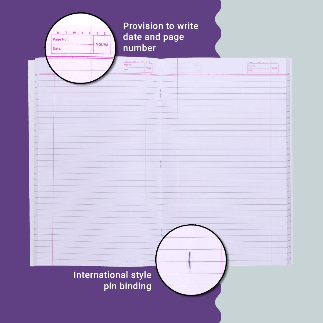 Single Line YOUVA  Long Book – Regular Size (Soft Bound) Feminine Series Pack Of 6