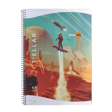 Youva STELLAR Spiral Long Notebook| Single Line| 240 Pages | A4 Size 21cm x 29.7cm|  For Students by Navneet