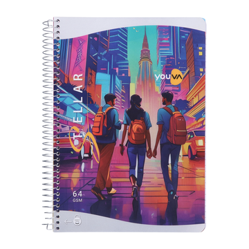 Youva STELLAR Spiral Long Notebook| Single Line| 400 Pages | A4 Size 21cm x 29.7cm|  For Students by Navneet