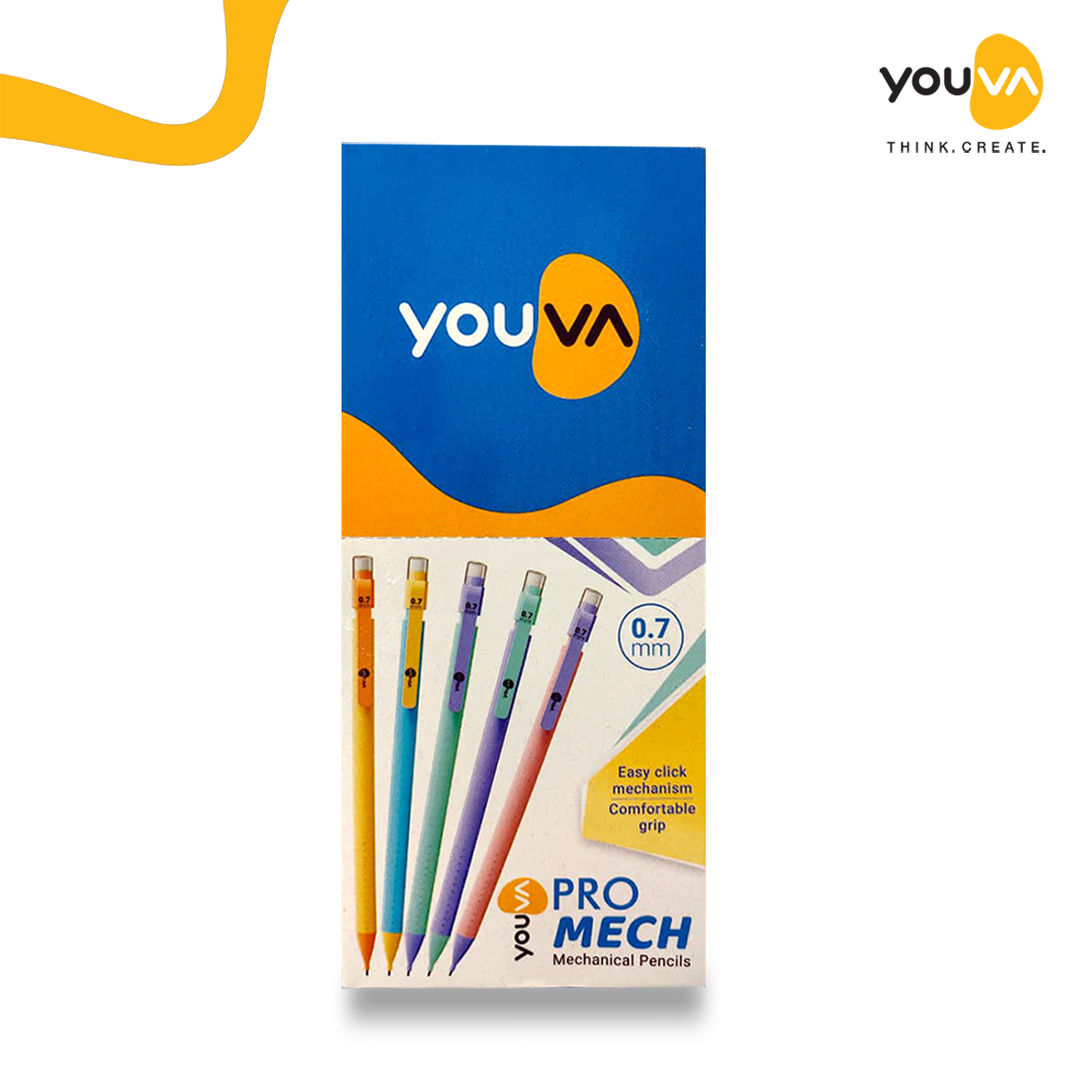 Youva PROMECH Mechanical Pencils| Pack of 10|0.7mm |For School Students by Navneet