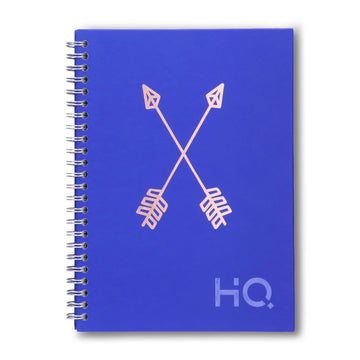 Navneet HQ | Hard Cover Notebook - Corporate Edge (Blue) for Office and Professional Use | Wiro Bound and Foil Stamping | Single Line | A5 Size - 21 cm x 14.8 cm | 192 Pages