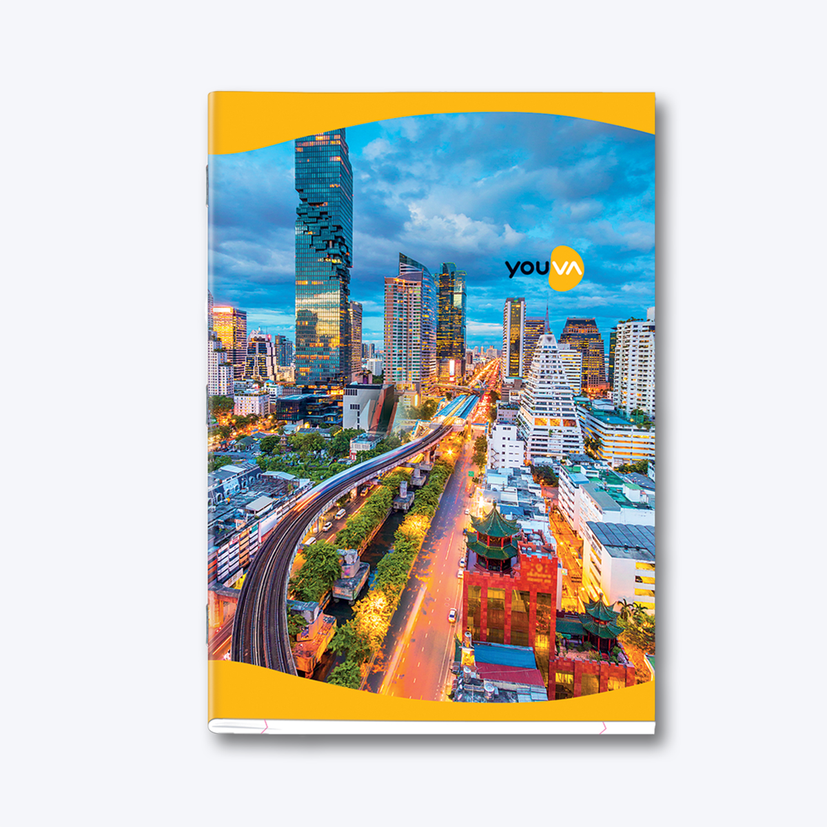Single Line YOUVA  Long Book – A4 Size (Spiral) Trendy Series Pack Of 3