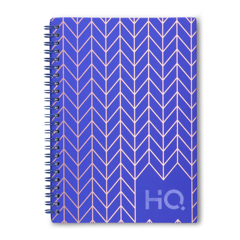 Navneet HQ | Hard Cover Notebook - Corporate Edge (Blue) for Office and Professional Use | Wiro Bound and Foil Stamping | Single Line | A5 Size - 21 cm x 14.8 cm | 192 Pages