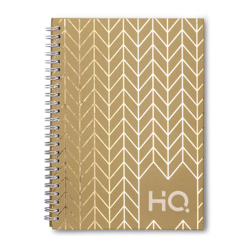 Navneet HQ | Hard Cover Notebook - Corporate Edge (Khaki) for Office and Professional Use | Wiro Bound and Foil Stamping | Single Line | A5 Size - 21 cm x 14.8 cm | 192 Pages