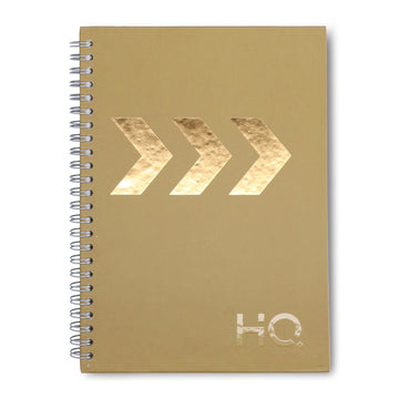 Navneet HQ | Hard Cover Notebook - Corporate Edge (Khaki) for Office and Professional Use | Wiro Bound and Foil Stamping | Single Line | A5 Size - 21 cm x 14.8 cm | 192 Pages