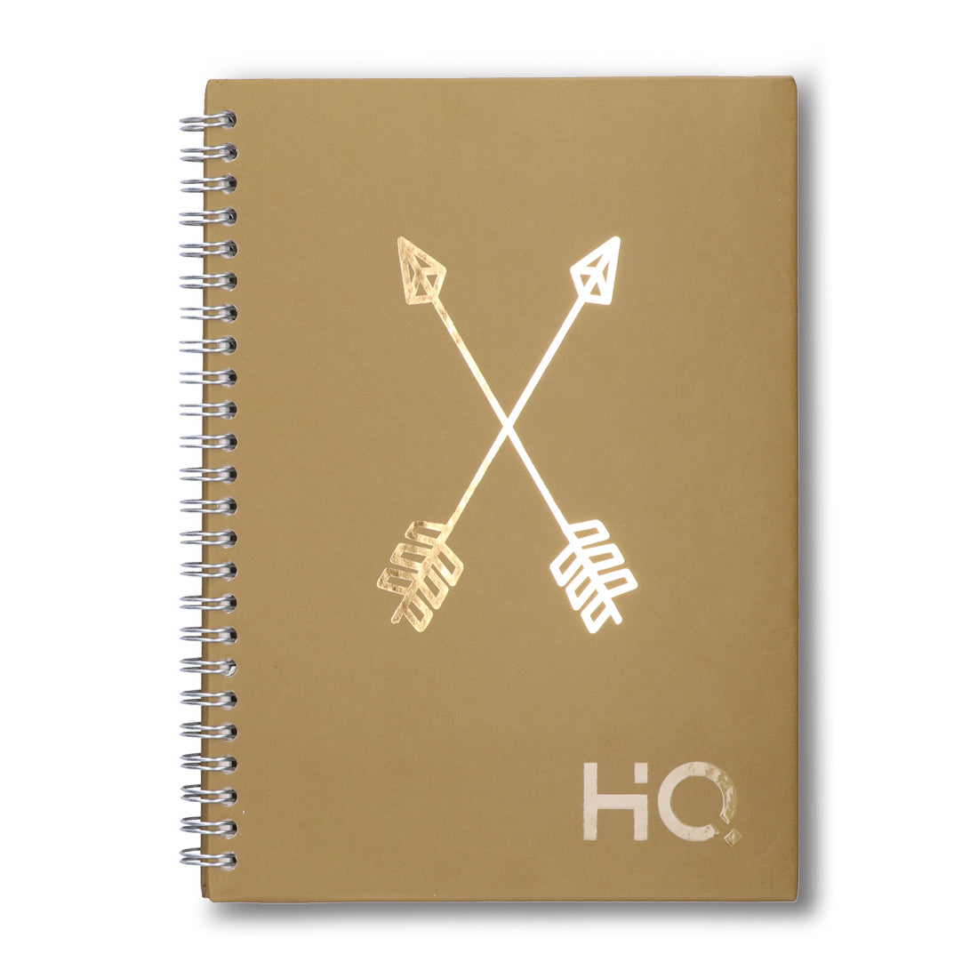 Navneet HQ | Hard Cover Notebook - Corporate Edge (Khaki) for Office and Professional Use | Wiro Bound and Foil Stamping | Single Line | A5 Size - 21 cm x 14.8 cm | 192 Pages
