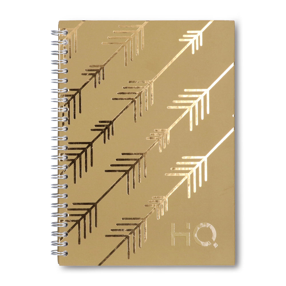 Navneet HQ | Hard Cover Notebook - Corporate Edge (Khaki) for Office and Professional Use | Wiro Bound and Foil Stamping | Single Line | A5 Size - 21 cm x 14.8 cm | 192 Pages