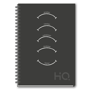 Navneet HQ | Hard Cover Notebook - Corporate Edge (Black) for Office and Professional Use | Wiro Bound and UV printing | Single Line | A5 Size - 21 cm x 14.8 cm | 192 Pages