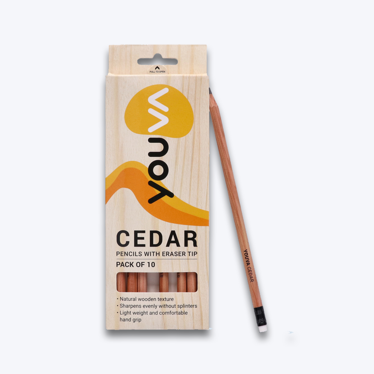 Navneet Youva | Cedar Pencil with Eraser Tip for Students and Professionals | Light weight Pencils| Made from Cedar lite wood| Pack of 2