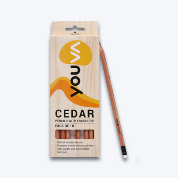 Cedar Pencils With Eraser Tip (Pack of 10) Pack Of 2