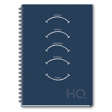 Navneet HQ | Hard Cover Notebook - Corporate Edge (Blue) for Office and Professional Use | Wiro Bound and UV printing | Single Line | A5 Size - 21 cm x 14.8 cm | 192 Pages