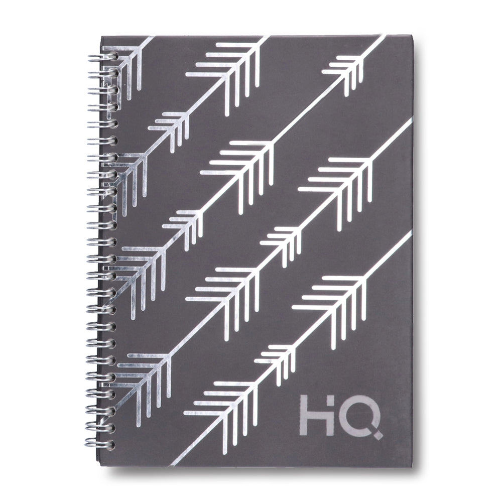 Navneet HQ | Hard Cover Notebook - Corporate Edge (Gray) for Office and Professional Use | Wiro Bound and Foil Stamping | Single Line | A5 Size - 21 cm x 14.8 cm | 192 Pages