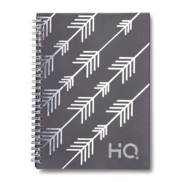 Navneet HQ | Hard Cover Notebook - Corporate Edge (Gray) for Office and Professional Use | Wiro Bound and Foil Stamping | Single Line | A5 Size - 21 cm x 14.8 cm | 192 Pages