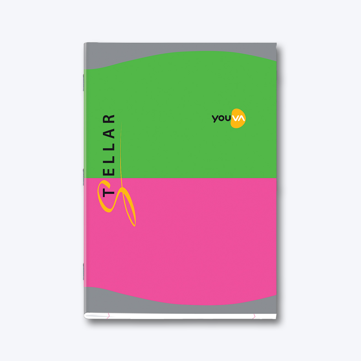 Single Line YOUVA  Long Book – A4 Size (Soft Bound) Stellar Pack Of 2