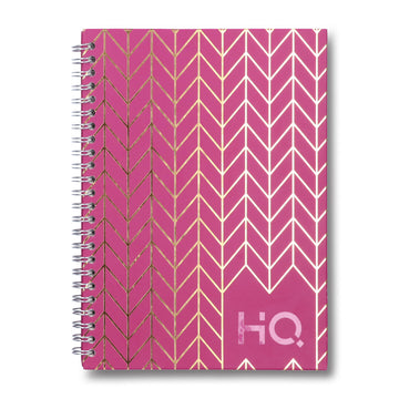 Navneet HQ | Hard Cover Notebook - Corporate Edge (Burgandy) for Office and Professional Use | Wiro Bound and Foil Stamping | Single Line | A5 Size - 21 cm x 14.8 cm | 192 Pages