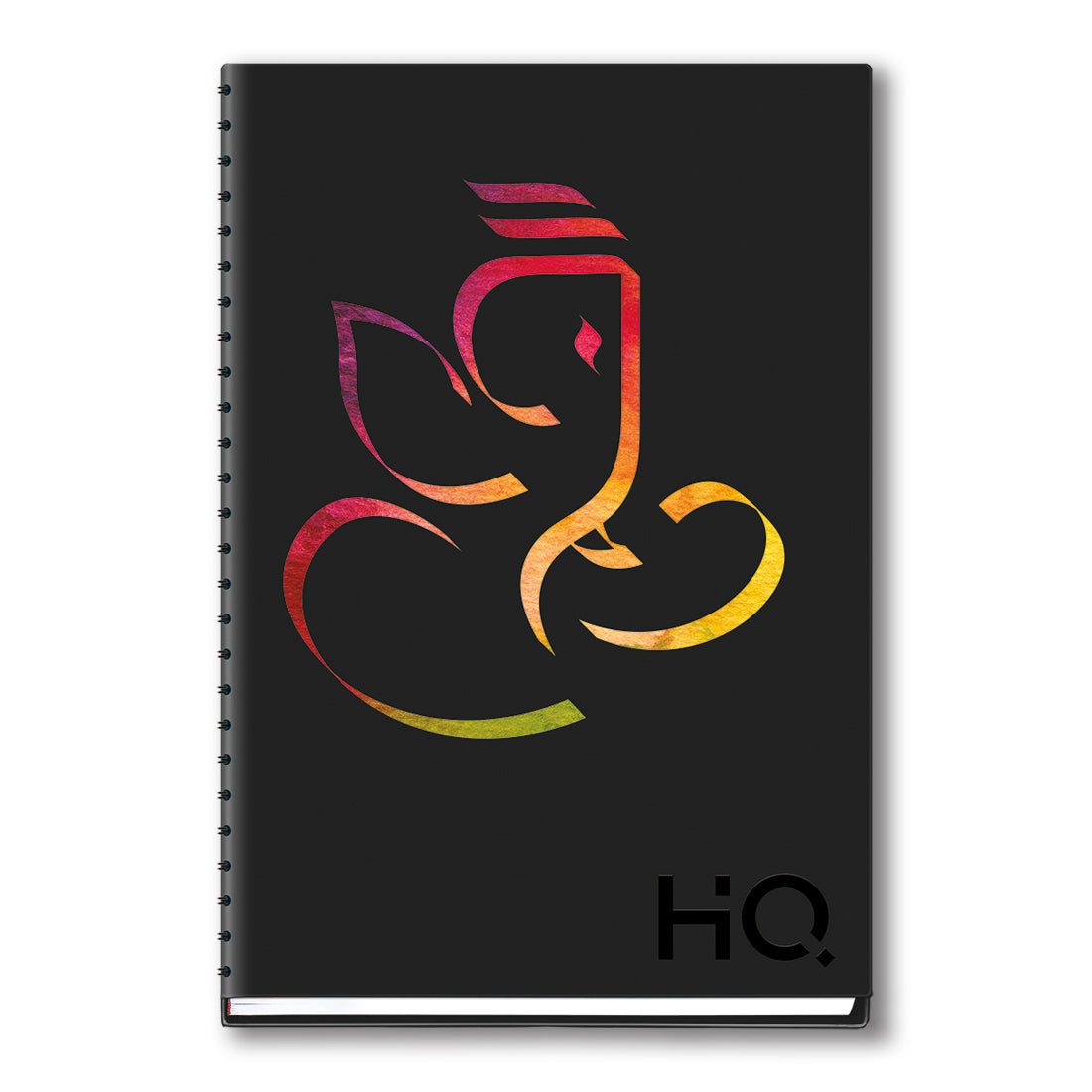 Navneet HQ | Hard Cover Ganesha Notebook for Office and Personal Use | Design 7 | Wiro / Spiral Bound | Single Line | A5 Size - 21 cm x 14.8 cm | 192 Pages