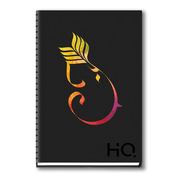Navneet HQ | Hard Cover Ganesha Notebook for Office and Personal Use | Design 8 | Wiro / Spiral Bound | Single Line | A5 Size - 21 cm x 14.8 cm | 192 Pages