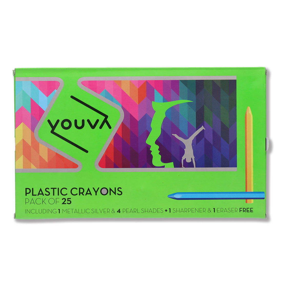 Navneet Youva | Premium Plastic Crayons | Pack of 25