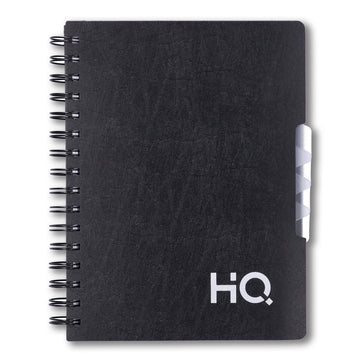 Navneet HQ | Five Subject Book Black | Wiro Bound | Unruled | A4 Size - 29.7 cm x 21 cm | 300 Pages Pack Of 1