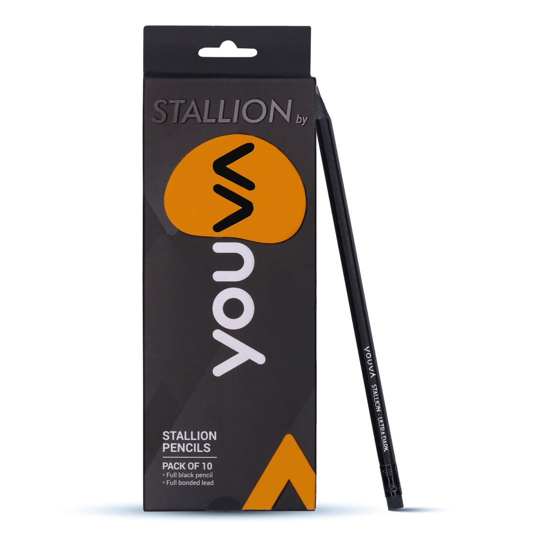 Navneet Youva | Stallion Pencil for Students and Professionals | High Quality Dark Black Writing Pencil | Pack of 3