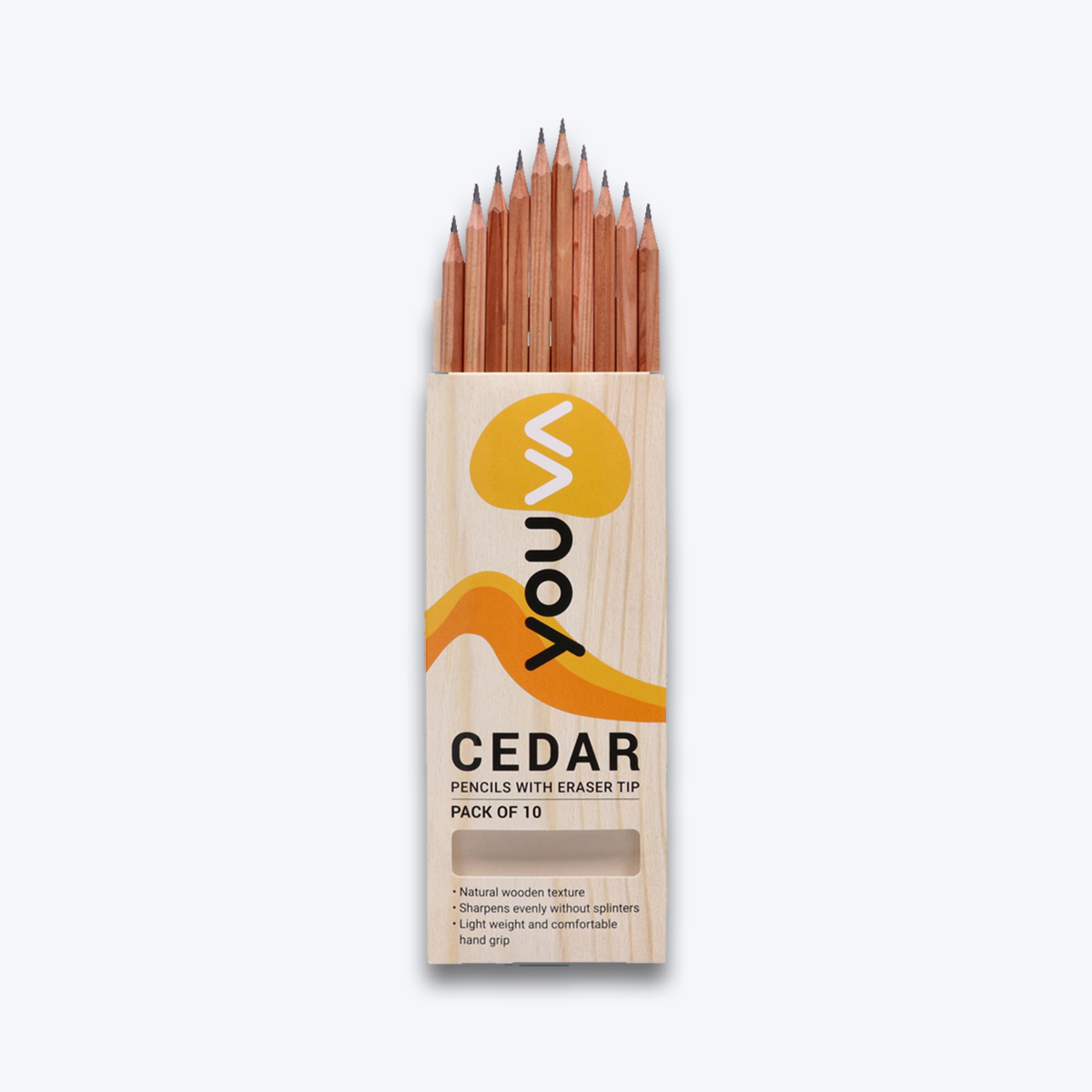 Navneet Youva | Cedar Pencil with Eraser Tip for Students and Professionals | Light weight Pencils| Made from Cedar lite wood| Pack of 2