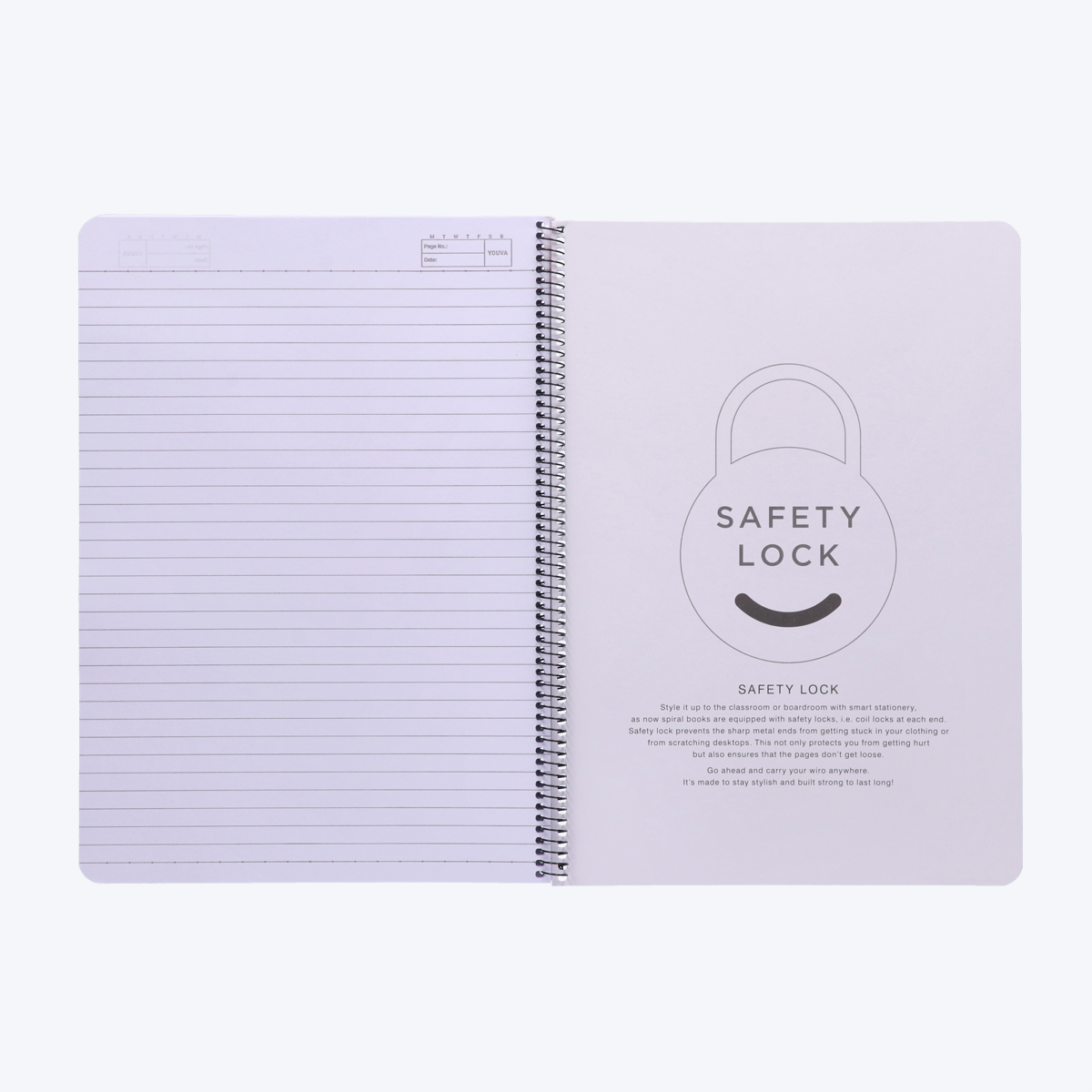 Navneet Youva | Spiral Long Book for students and executives | Spiral Bound with safety lock | A4 size - 21 x 29.7 cm | Single line | 140 Pages | Pack of 1