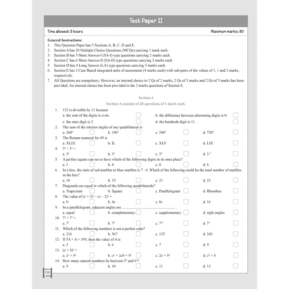 RISE DO AND LEARN MATHEMATICS  |  Class  VIII  |  PART - 1