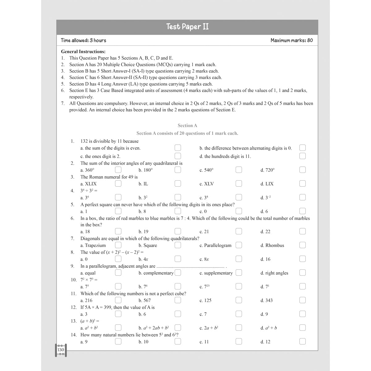 RISE DO AND LEARN MATHEMATICS  |  Class  VIII  |  PART - 1