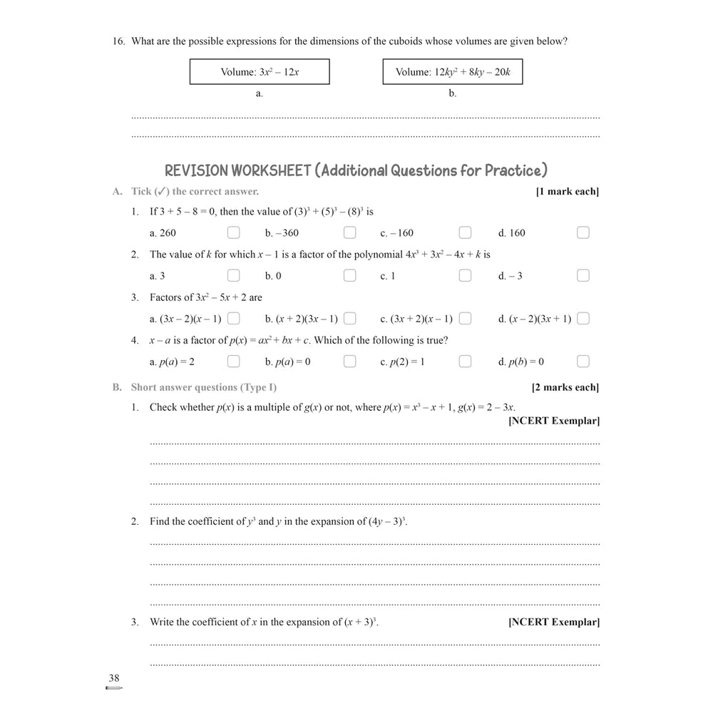 RISE DO AND LEARN MATH.NCERT COMPANION  |  Class  IX  |