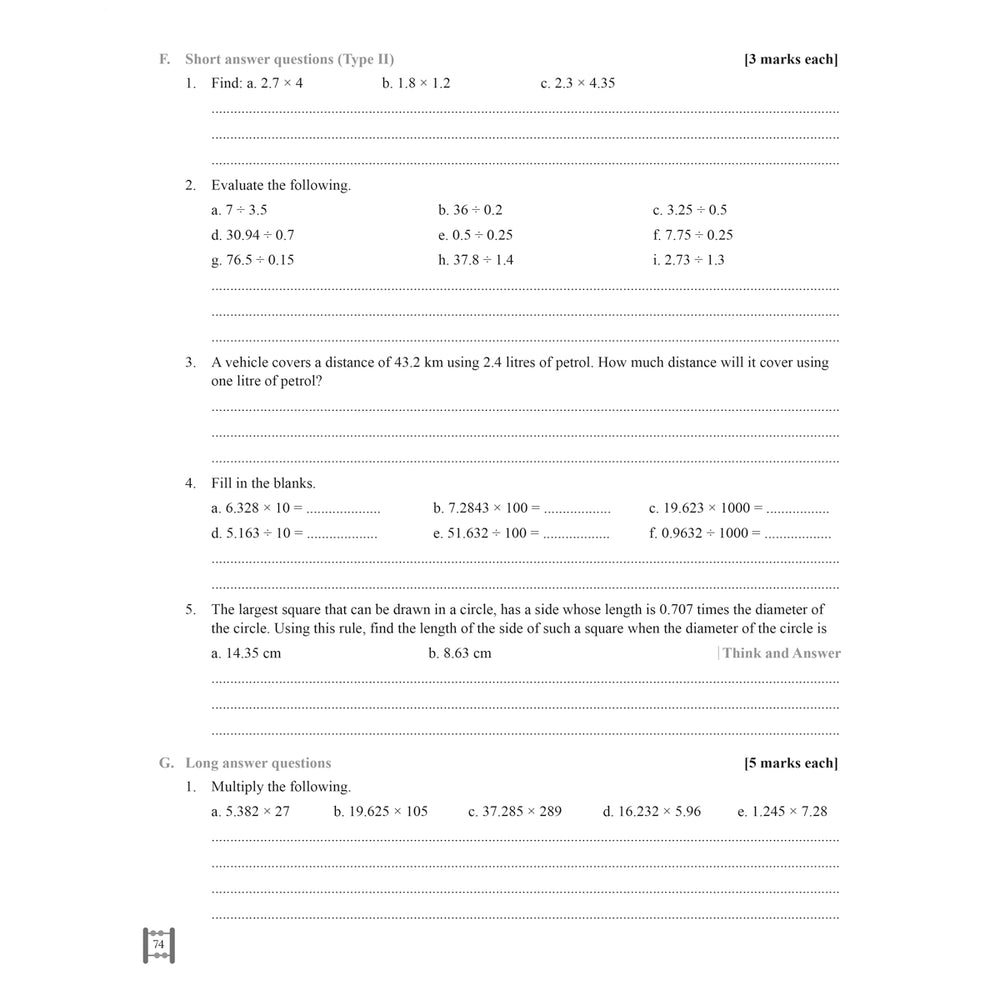 RISE DO AND LEARN MATHEMATICS  |  Class  VII  |  PART - 2