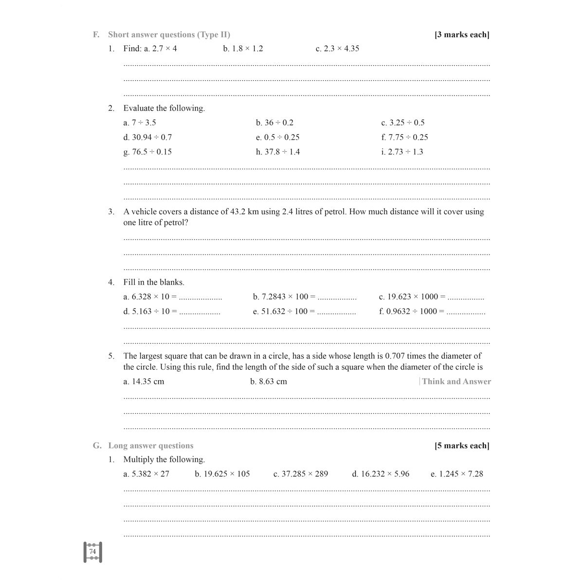 RISE DO AND LEARN MATHEMATICS  |  Class  VII  |  PART - 2