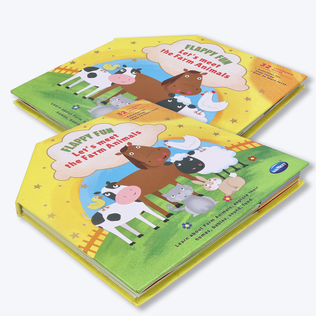 Navneet Flappy Fun Picture Book for preschoolers– Lets meet the Farm Animals- Innovative Pop Up Book for gifting- Learn about farm animals & their homes, babies, sound, food.