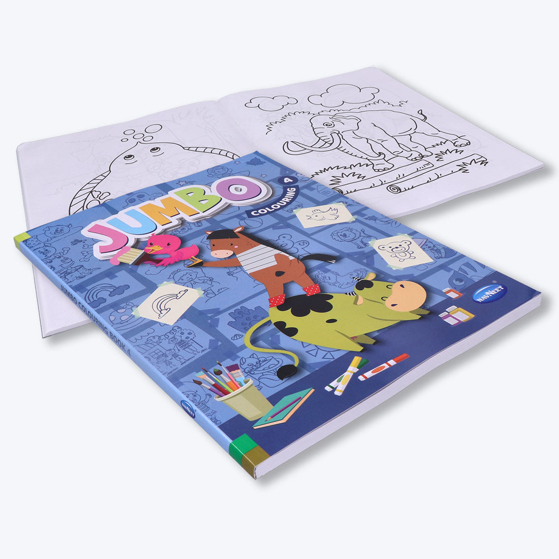 Navneet Jumbo Colouring Book - IV can be used with colour pencils or crayons for age group.